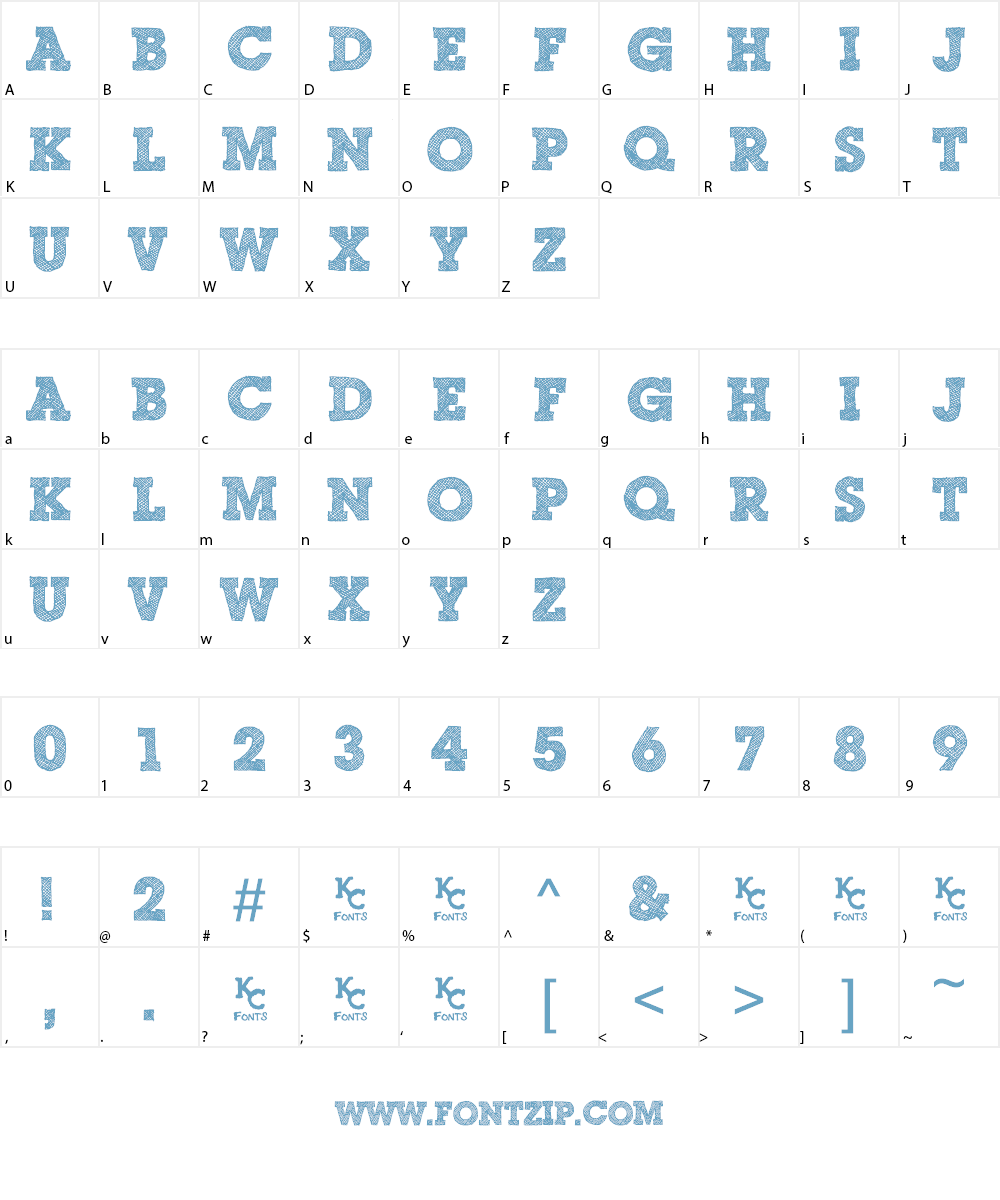 Scribble Box Font Character